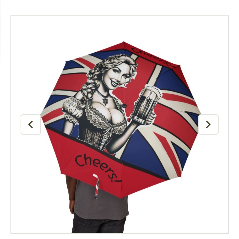 Cheers British Union Jack Inspired Umbrella